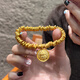 海上羅孚黃金黃財神盤纏手鏈女士新款999足金錢串子手串生日禮物送女朋友 黃財神盤纏手鏈/金重約7.2g
