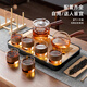 泥也茶具整套茶杯套裝泡茶玻璃家用煮喝茶壺家用辦公帶茶盤功夫茶具