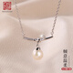 老銀匠s925銀淡水珍珠項(xiàng)鏈情人節(jié)禮物送女友個(gè)性時(shí)尚銀鎖骨鏈銀項(xiàng)鏈女士 約42.5cm+4.5cm（可調(diào)節(jié)）含證書