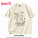 班尼路（Baleno）短袖男夏季學(xué)生卡通潮流百搭純棉t恤吸汗重磅透氣運(yùn)動(dòng)五分袖汗衫