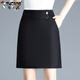 啄木鳥(niǎo)半身裙女2025春夏新款高腰顯瘦百搭字裙職業(yè)包臀西裝短裙一步裙 黑色（加安全褲） L 101-112斤