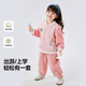 嘟嘟家男童棒球服套裝秋裝兒童兩件套洋氣女童運動(dòng)服寶寶童裝 粉紅100