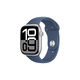 Apple Watch Series 10 智能手表46毫米銀色鋁金屬表殼丹寧色運(yùn)動(dòng)型表帶S/M【蜂窩款】聯(lián)通補(bǔ)貼