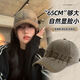 斐月伽美式復古水洗做舊字母棒球帽女寬帽檐大頭圍顯臉小軟頂鴨舌帽子男 深灰色-大頭圍帽子