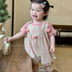 甜承智女童夏季超萌套裝ins韓版嬰幼兒短袖T恤格子背帶褲時(shí)髦洋氣兩件套 粉格子兩件套 80
