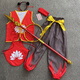FMZXG哪咤兒童六一服裝哪吒衣服萬圣節(jié)幼兒園舞蹈道具全套兵器 哪吒服裝+乾坤圈+火尖槍 120 cm