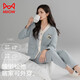 貓人【100%純棉】女士睡衣女春季長(cháng)袖夾層睡衣套裝家居服外穿秋冬新品