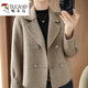 啄木鳥(niǎo)雙面呢短款毛呢外套女小個(gè)子羊毛西裝領(lǐng)洋氣氣質(zhì)呢子大衣春秋加厚 咖色 L 【110-125斤】