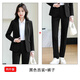櫻芭妮職業(yè)西裝套裝女黑色正裝小個子休閑西服工作服2025春季冬 黑色西裝+黑色褲子 S 【80斤~90斤】