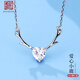 老銀匠一路有你項鏈銀s925銀小鹿跳動(dòng)的心送女友情人節禮物輕奢銀鎖骨鏈 愛(ài)心小鹿項鏈/鏈長(cháng)38+5cm 證書(shū)