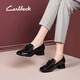 Carl Beck品牌樂福鞋女中跟軟皮2024年春秋季新款方頭小皮鞋女粗跟單鞋女鞋 39