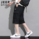 JEEP SPIRIT吉普短褲男士夏季美式七分褲戶外休閑工裝褲子男   黑藍  3XL