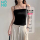 NOME吊帶背心女一字肩打底內(nèi)搭帶胸墊外穿美背 黑色【罩杯款】 XL 
