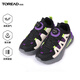 探路者（TOREAD）旗艦 兒童運動(dòng)鞋男女中大童鞋秋冬款防滑紐扣跑鞋子 黑色紫色 35