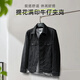利郎輕時尚男裝【提花滿印】夾克男LOGO提花100%棉牛仔外套A5CJK001 黑色 L (170)