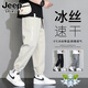 JEEP SPIRIT褲子男士春秋季新款潮流大碼寬松休閑褲男速干運動(dòng)哈倫束腳長(cháng)褲 JE303杏色 M