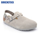 BIRKENSTOCK勃肯德國進口新品男女款牛皮絨面革Tokio包頭系踝拖鞋 石灰色窄版1028329 38