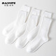 BAIWIFE法國柏芙襪子女純棉春夏季運動(dòng)透氣長(cháng)筒襪白色日韓系女士高端禮盒 禮盒-【全白色】- 6雙 均碼