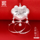 老銀匠s999足銀寶寶長(cháng)命鎖新生嬰幼兒套裝平安鎖兒童節禮物寶寶銀手鐲 999足銀吉祥福字 約29.5g可刻字
