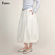 fano studios范洛Fano 小眾設計感輕盈氧氣百搭松緊花苞半身裙女2026夏季新款 白色 現貨 均碼
