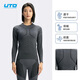 悠途（UTO）滑雪壓縮速干衣女款功能內衣排汗戶(hù)外運動(dòng)跑步保暖套裝 黑灰色 M 