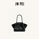 JW PEI餃子包女包Hana新款大號仿麂皮包大容量斜挎包通勤托特包JH306B04 黑色鱷魚(yú)紋大號