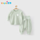 優(yōu)奇嬰兒衣服春秋嬰兒分體套裝寶寶春季長(zhǎng)袖高腰護(hù)肚側(cè)開(kāi)套裝2025新款