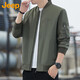吉普（JEEP）美國(guó)正品Jeep高端美式潮牌飛行夾克男士春秋季潮流棒球服外套上衣 軍綠色【商場(chǎng)同款】 XL 【適合145斤左右】