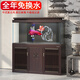 森森25新款森森中式超白魚(yú)缸客廳大型玻璃生態(tài)五代底過(guò)濾龍魚(yú)缸水族箱 靠墻款80X34.5CM剛果木/胡桃木 雙色可選