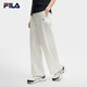 FILA 楊冪同款|斐樂官方梭織長褲2025夏季新款時尚簡約寬松休閑闊腿褲 皓日白-WT M 165/66A/M