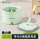 美添樂(lè)（HoMettler）凈污分離旋轉(zhuǎn)拖把帶桶135cm桿長(zhǎng)2布家用一拖凈2025免手洗懶人平板