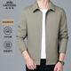 老爺車(chē)【100%純棉】爸爸裝男士夾克春秋中老年休閑翻領(lǐng)外套男裝夾克上衣