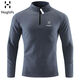 HAGLOFS火柴棍運動(dòng)T恤打底衫透氣保暖半拉鏈立領(lǐng)上衣運動(dòng)戶(hù)外休閑 灰藍色 薄款 4XL  建議190-220斤