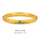 金至尊（3D-GOLD)青綠江山黃金手鐲足金999鏤空花絲古法琺瑯金鐲子七夕禮物計價 54號總重30.73克（金重30.68克）