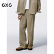 GXG男裝 卡其燈芯絨休閑褲寬松運動(dòng)褲 秋G24X023040 卡其色 L