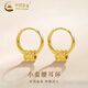中國黃金（CHINA GOLD）18K金耳釘女款簡單百搭小蠻腰圓筒耳環(huán)情人節(jié)生日禮物送女友愛人 18K小蠻腰耳環(huán)
