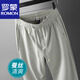羅蒙（ROMON）蠶絲+莫代爾混紡男士休閑褲夏季薄款寬松直筒休閑運(yùn)動(dòng)褲男夏天褲 2330 杏色【蠶絲+莫代爾】 2XL 【適合155-168斤】35-38碼