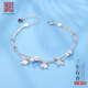 老銀匠三生有杏s925銀手鏈女年輕款小眾設(shè)計(jì)感情人節(jié)禮物銀杏葉雙層手飾 925銀 鏈長(zhǎng)約15+3cm/含證書
