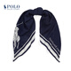 Polo Ralph Lauren 拉夫勞倫 女配 經(jīng)典款棉質(zhì)撞色徽標Big Pony圍巾 410-深藍色/奶油色 ONE