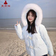 夏雨瑤氛圍感韓系牛角扣棉服女冬季2025新款加厚大毛領棉衣棉襖百搭外套 奶藍色  M 【105-120斤】