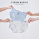 Teenie Weenie小熊內褲女春夏季新款可愛(ài)舒適三角7A抗菌襠自然腰短褲女生 【小熊印花+田園藍格+嬰兒藍】 愜意春光小熊 3條 L
