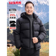 鴨鴨新款爸爸冬季羽絨服中年男士加厚冬裝保暖外套中老年男裝面包服男 黑色 (可卸連帽) 2XL