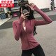 槿城瑜伽服女修身顯瘦拉鏈運動(dòng)外套長(cháng)袖速干緊身衣跑步健身服WT60 玫紅色 M