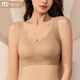 莫代爾平胸小胸加厚內(nèi)衣女顯大聚攏無(wú)鋼圈收副乳無(wú)痕運(yùn)動(dòng)美背文胸罩2025 卡其色 L 3C加厚墊 106-120斤