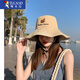 啄木鳥(niǎo)防曬帽子女夏季雙面漁夫帽簡(jiǎn)約百搭戶(hù)外出行防紫外太陽(yáng)帽遮陽(yáng)帽子 卡其色 均碼