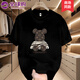 CesamSport品牌聯(lián)名短袖t恤男春夏季新款寬松時(shí)尚圓領(lǐng)短袖男休閑百搭衣服男 黑色 XL