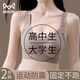 貓人青少年內(nèi)衣女大學(xué)生高中階段少女青春發(fā)育期加大碼背心式運(yùn)動文胸 【單件】香檳色 L 【建議體重110-130斤】