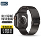 BHO適用蘋果手表表帶Apple Watch S10/Ultra2鈦金屬米蘭尼斯表帶iwach S9/8/7/6/SE降落傘式扣表帶