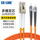 SK-LINK 光纖跳線 LC-ST千兆多模雙芯ST-LC光纖線OM2機(jī)房UPC尾纖50/125um低煙無(wú)鹵2米 SK-TX1GMM-2LCST2M