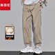 新百倫秋冬新款卡其色加絨復古工裝休閑褲男寬松百搭束腳哈倫長(cháng)褲子 淺卡其 均碼 XL